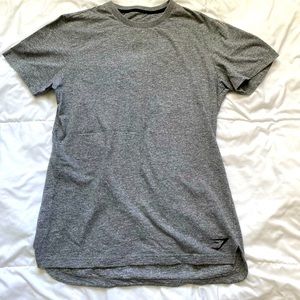 Men’s Gymshark Light Marl Grey Workout Top Size Large